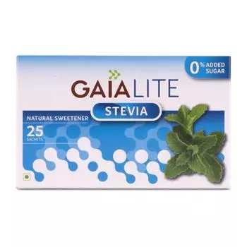 Натуральный подсластитель Стевия (25 пак), Stevia Natural Sweetener, Gaia