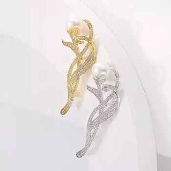 Натуральный пресноводный жемчуг Брошь Высококачественный дизайн Корсаж Высококачественный универсальный блейзер Булавка Аксессуары золотой