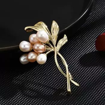 Натуральный пресноводный жемчуг Цветной букет Брошь Брошь Антибликовая пряжка золотой