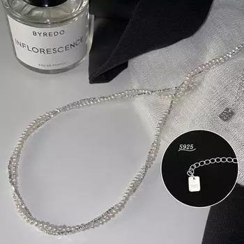 Натуральный пресноводный жемчуг, жемчуг, сломанное серебро, двухслойное ожерелье, женская свежая цепочка на ключицу в национальном стиле, ювелирные изделия из стерлингового серебра 925 пробы, новое 925 silver