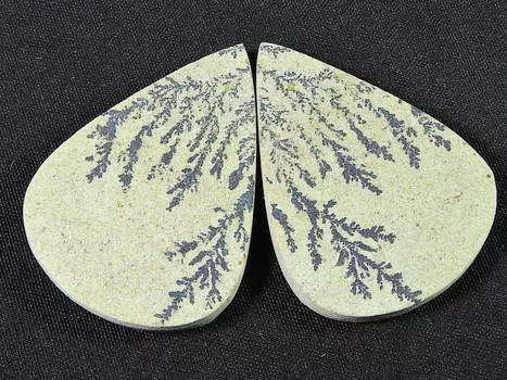 Натуральный псиломелан германовый дендрит Соответствующая пара Камень 32X23X03 ММ SK-782