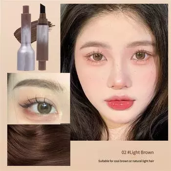 Натуральный пудровый карандаш для бровей многофункциональный, активируемый водой, эффект пудры, стойкий, не размазывается, средство для заполнения линии роста волос, необходимый для макияжа 02