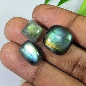 Натуральный радужный лабрадорит микс кабошон 5-16 мм россыпью драгоценных камней 19 шт. лот LM-1126