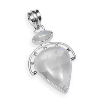Натуральный Радужный лунный камень, драгоценный камень, стерлинговое серебро 925 пробы, подвеска ручной работы в форме груши для женщин и девочек