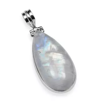 Натуральный Радужный лунный камень, драгоценный камень, стерлинговое серебро 925 пробы, подвеска ручной работы в форме груши для женщин и девочек