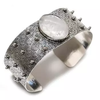 Натуральный радужный лунный камень, драгоценный камень, браслет-манжета из стерлингового серебра 925 пробы, регулируемый. В9Н97