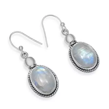 Натуральный Радужный лунный камень, драгоценный камень, стерлинговое серебро 925 пробы, серьги ручной работы с подвесками для женщин и девочек