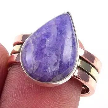 Натуральный Радужный лунный камень, двухцветное кольцо из стерлингового серебра 925 пробы, размер 7 u2p40