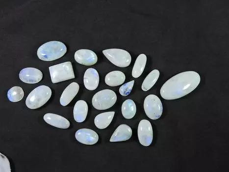 Натуральный радужный лунный камень кабошон россыпью драгоценный камень 23 шт. лот 15-31MM RQ-1675