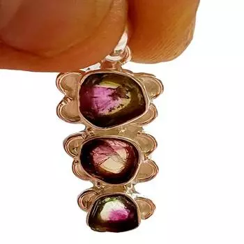 Натуральный редкий драгоценный камень турмалин 3 пробы из стерлингового серебра 925 пробы Gift34