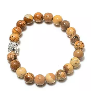 Натуральный рисунок яшмы драгоценный камень манжета ручной работы регулируемый d3w44