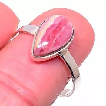 Натуральный родохрозит драгоценный камень 925 цельное серебро ювелирное кольцо S.9.5 q0P01