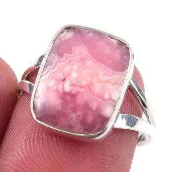 Натуральный родохрозит драгоценный камень 925 цельное серебро ювелирное кольцо S.6.5 y2u07