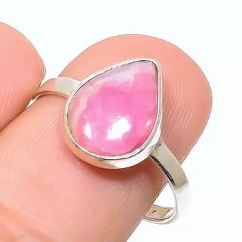 Натуральный родохрозит драгоценный камень 925 цельное серебро ювелирное кольцо S.8.5 I9O26