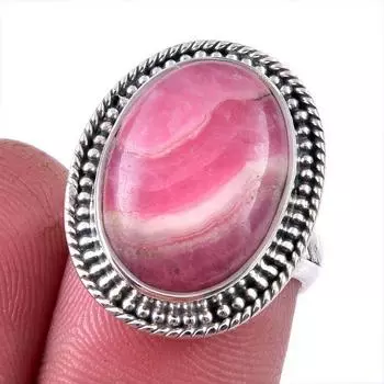 Натуральный родохрозит драгоценный камень 925 цельное серебро ювелирное кольцо S.6 u6l38
