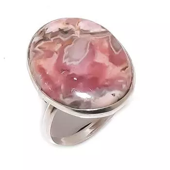 Натуральный родохрозит драгоценный камень 925 стерлингового серебра ювелирное кольцо размер 7.5 E0d81