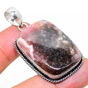 Натуральный родохрозит Gemstone 925 Серебряный серебряный кулон 2,01 H1C08