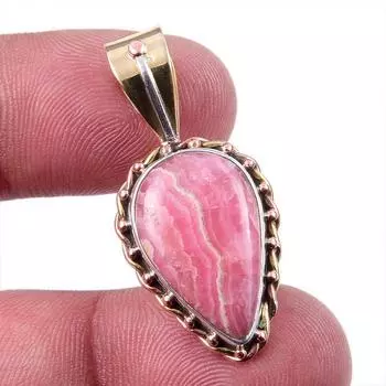 Натуральный родохрозит из чистого серебра 925 пробы, подарочный двухцветный кулон 1,50 дюйма F3j18