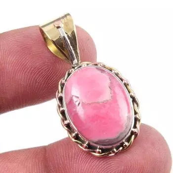 Натуральный родохрозит из твердого серебра 925 пробы, подарочный двухцветный кулон 1,25 дюйма f6q13