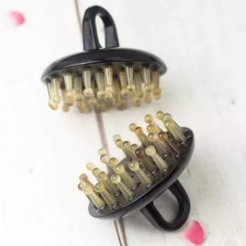 Натуральный роговой гребень для девочек - массаж головы и меридианная расческа 12-tooth massage comb