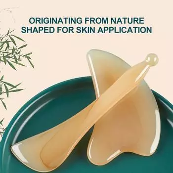 Натуральный роговой массажер для лица и шеи Гуаша, массажер для лица, шеи, глаз, инструмент для массажа лица, красота, здоровье, уход, скребок