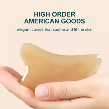 Натуральный роговой массажер для лица и шеи Гуаша, массажер для лица, шеи, глаз, инструмент для массажа лица, красота, здоровье, уход, скребок