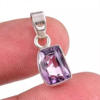 Натуральный розовый аметист, драгоценный камень, стерлинговое серебро 925 пробы, ювелирный кулон, 1 дюйм, Z1p65