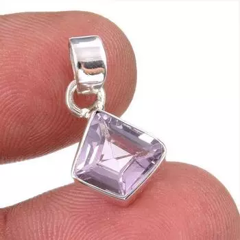 Натуральный розовый аметист, драгоценный камень, стерлинговое серебро 925 пробы, ювелирный кулон, 1 дюйм, c6H96