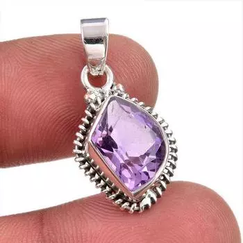 Натуральный розовый аметист, драгоценный камень, стерлинговое серебро 925 пробы, ювелирный кулон, 1 дюйм, Y1o26