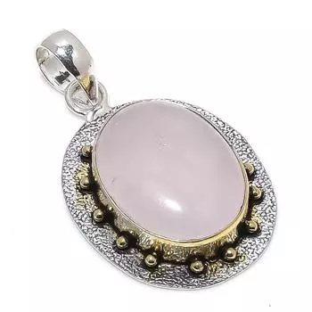 Натуральный розовый кварц, двухцветный кулон из стерлингового серебра 925 пробы, размер 2,09 дюйма, Z9h51