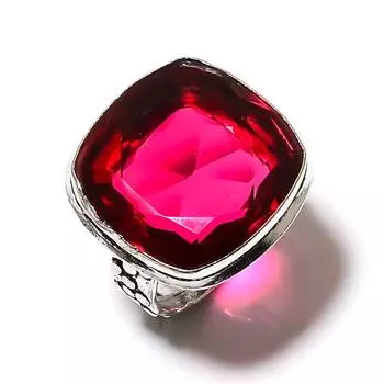 Натуральный розовый рубеллит турмалин, драгоценный камень, стерлинговое серебро 925 пробы, подарочное кольцо, размер 8 C1z70