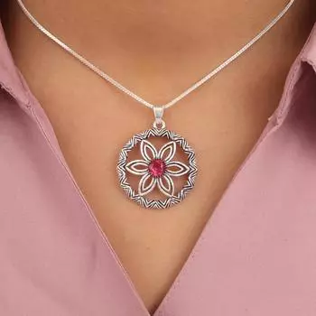 Натуральный розовый рубеллитовый драгоценный камень 925 стерлинговое серебро этническое ювелирное изделие кулон 1,48 CP-29-17