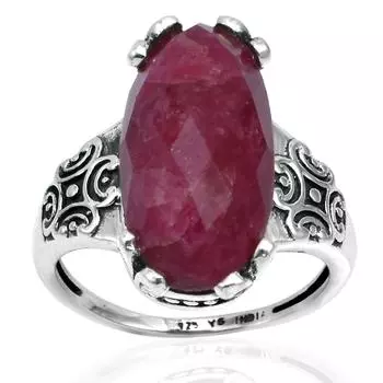 Натуральный рубин из стерлингового серебра 925 пробы овальной формы с драгоценным камнем, кольцо ручной работы с зубцом для женщин и девочек 5.5 красный