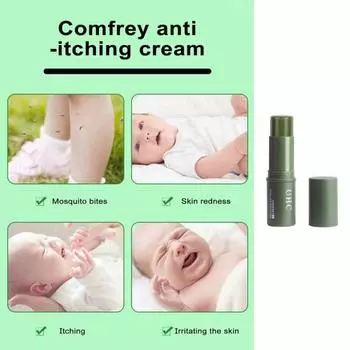 Натуральный рулонный крем для облегчения зуда, не вызывающий аллергии, не вызывающий раздражения, портативный крем-целитель для мгновенного облегчения укусов насекомых зелёный