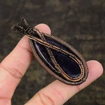 Натуральный русский чароит, драгоценный камень, медная проволока, подарочная подвеска 2,96 дюйма k3m69