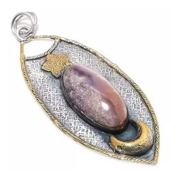 Натуральный русский чароит, двухцветный кулон из стерлингового серебра 925 пробы, 3,39 дюйма, Z4f64