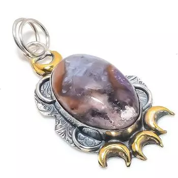 Натуральный русский чароит, двухцветный кулон из стерлингового серебра 925 пробы, 2,36 дюйма, W6t60