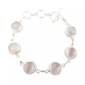 Натуральный Селенит Драгоценный Камень 925 Стерлинговое Серебро Ювелирные Изделия Ручной Работы Браслет Для Нее RB-9-30