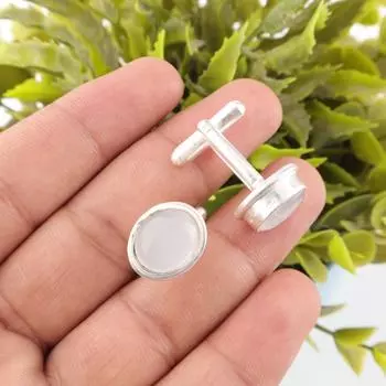 Натуральный селенит, драгоценный камень, серебро 925 пробы, ювелирные изделия ручной работы, запонки 0,59 CL-2-26