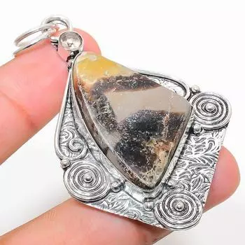 Натуральный септерианский камень, белый топаз, подвеска из стерлингового серебра 925 пробы, 2,80 дюйма, S5g26