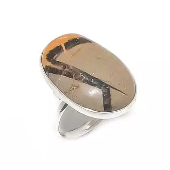 Натуральный септерианский камень драгоценный камень 925 стерлингового серебра ювелирное кольцо размер 7 S5A56