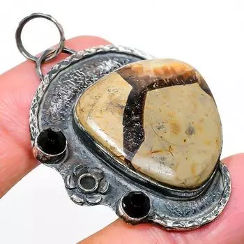 Натуральный септерианский камень, шпинель, подвеска из стерлингового серебра 925 пробы, 2,17 дюйма, d1p02