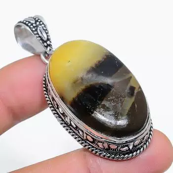 Натуральный септерийский камень, драгоценный камень 925 пробы, серебряный ювелирный кулон 2,21 дюйма s0v32