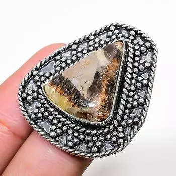 Натуральный септерийский камень, драгоценный камень, стерлинговое серебро 925 пробы, подарочное кольцо, размер объявления A0q52