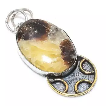 Натуральный септерийский камень, двухцветный кулон из стерлингового серебра 925 пробы, 2,29 дюйма, j9v12