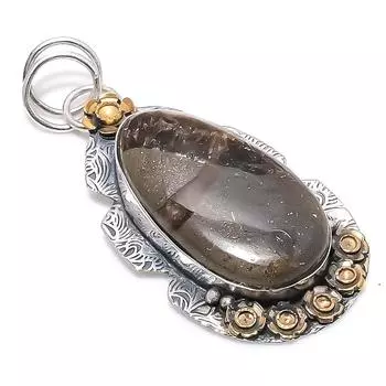 Натуральный септерийский камень, двухцветный кулон из стерлингового серебра 925 пробы, 2,44 дюйма, a7y29