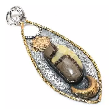 Натуральный септерийский камень, двухцветный кулон из стерлингового серебра 925 пробы, 3,35 дюйма, r6a90