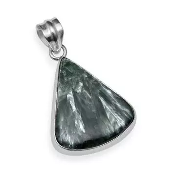 Натуральный серафинит, драгоценный камень яшма, стерлинговое серебро 925 пробы, подвеска ручной работы в форме капли для женщин и девочек
