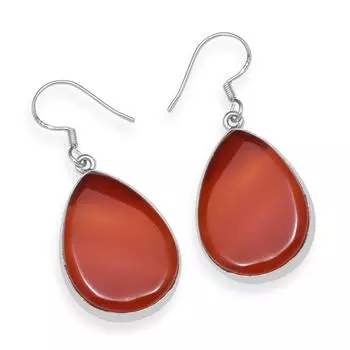 Натуральный сердолик, стерлинговое серебро 925 пробы, серьги ручной работы в форме груши с подвесками для женщин и девочек оранжевый