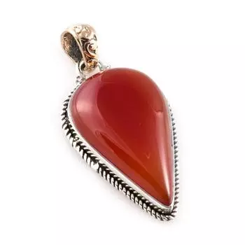 Натуральный сердолик, стерлинговое серебро 925 пробы, подарочный двухцветный кулон 1,8 дюйма c4o38